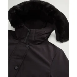 Parka Cappotto Nero in Piuma
