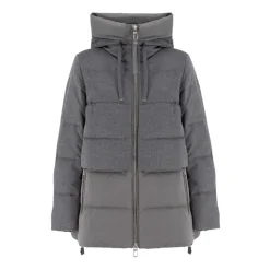 Parka in lana trapuntata con cappuccio imbottito