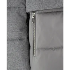Parka in lana trapuntata con cappuccio imbottito