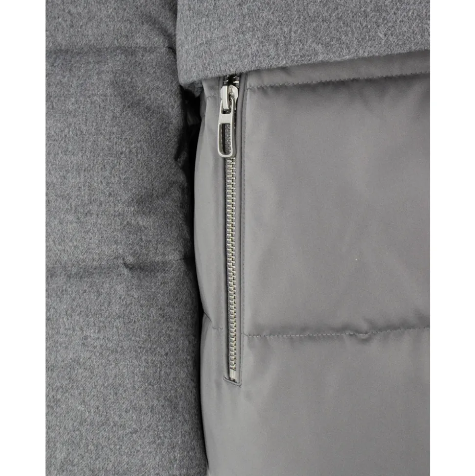 Parka in lana trapuntata con cappuccio imbottito