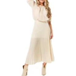 Pleated Midi Skirt