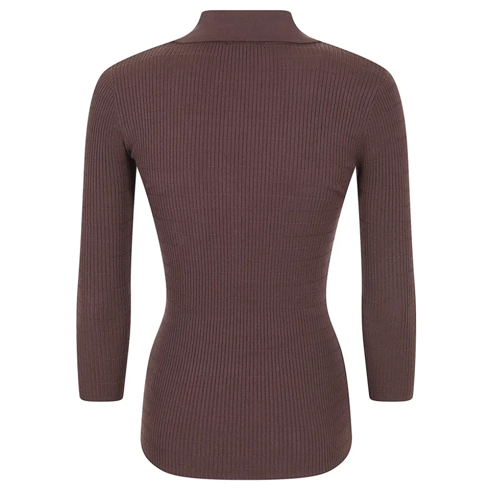 Polo in maglia micro-intrecciata