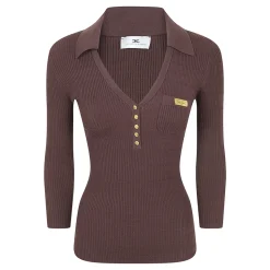 Polo in maglia micro-intrecciata