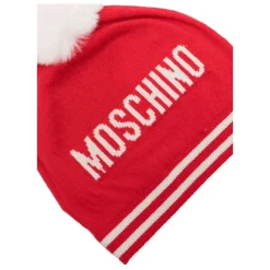 Pom Pom Knit Hat with Teddy Logo