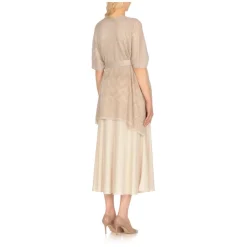Poncho Giacca Lurex Collo a V Dorato