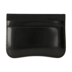 Porta Carte in Pelle Nera Lucida
