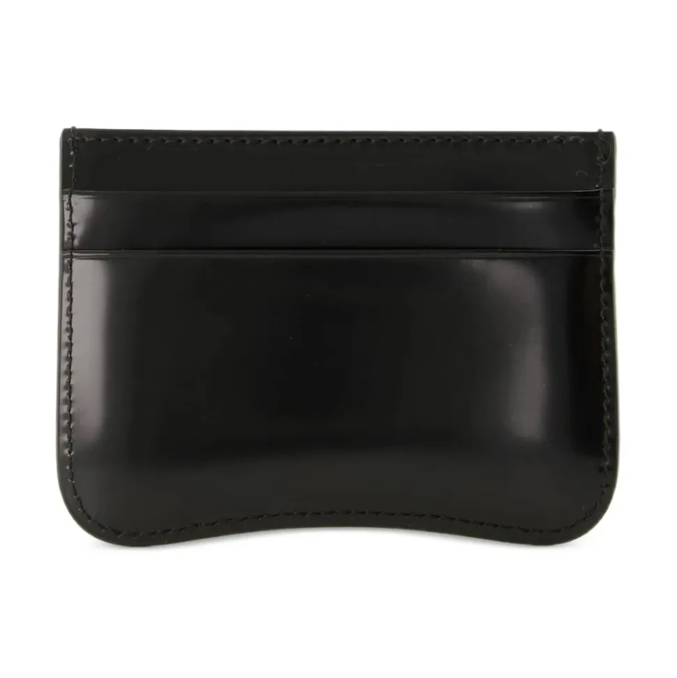 Porta Carte in Pelle Nera Lucida