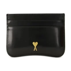 Porta Carte in Pelle Nera Lucida