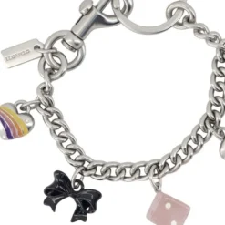 Portachiavi con catena a motivo - Acetato - Multicolore