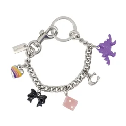 Portachiavi con catena a motivo - Acetato - Multicolore
