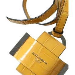 Portachiavi con Cordino in Pelle di Coccodrillo e Stampa Logo