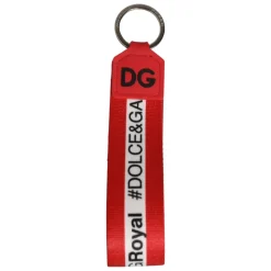 Portachiavi con Logo Dolce & Gabbana in Poliestere Argento Ottone