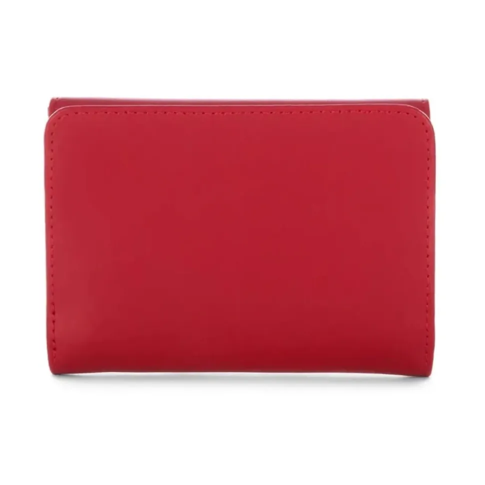 Portafoglio in pelle rosso con chiusura a patta