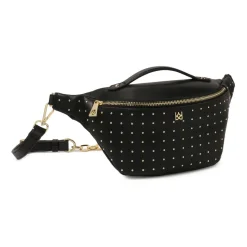 Pratica cintura in pelle decorata con rivetti
