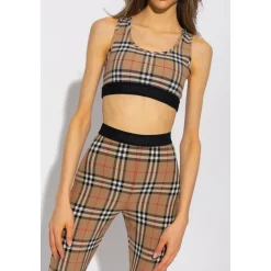 Reggiseno Sportivo con Stampa Vintage Check