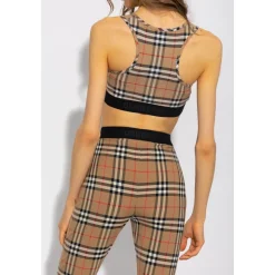 Reggiseno Sportivo con Stampa Vintage Check
