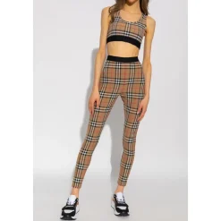 Reggiseno Sportivo con Stampa Vintage Check