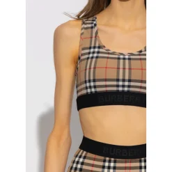 Reggiseno Sportivo con Stampa Vintage Check