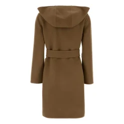 Reversible Wool Hooded Wrap Coat