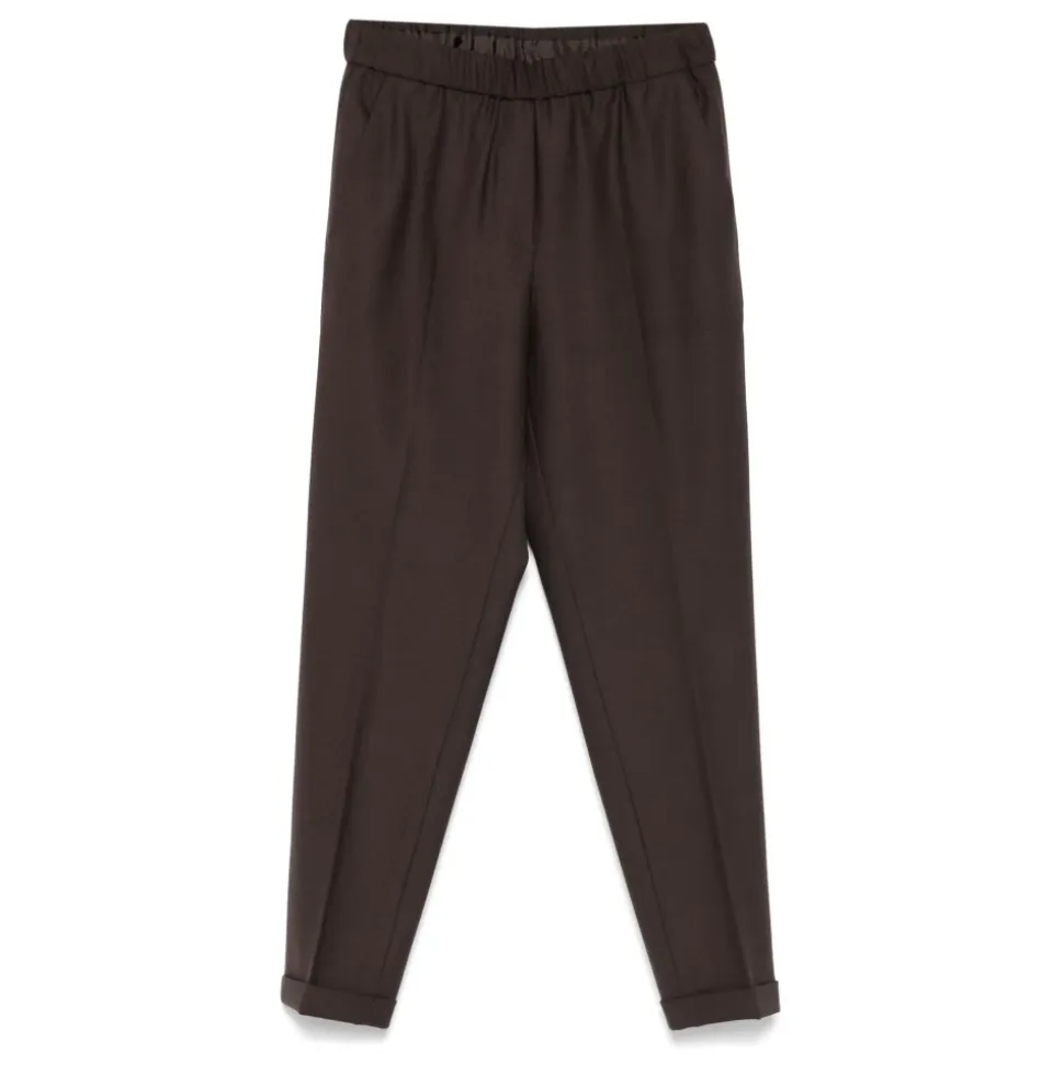 Rosalba Pantaloni elasticizzati orlo con risvolto