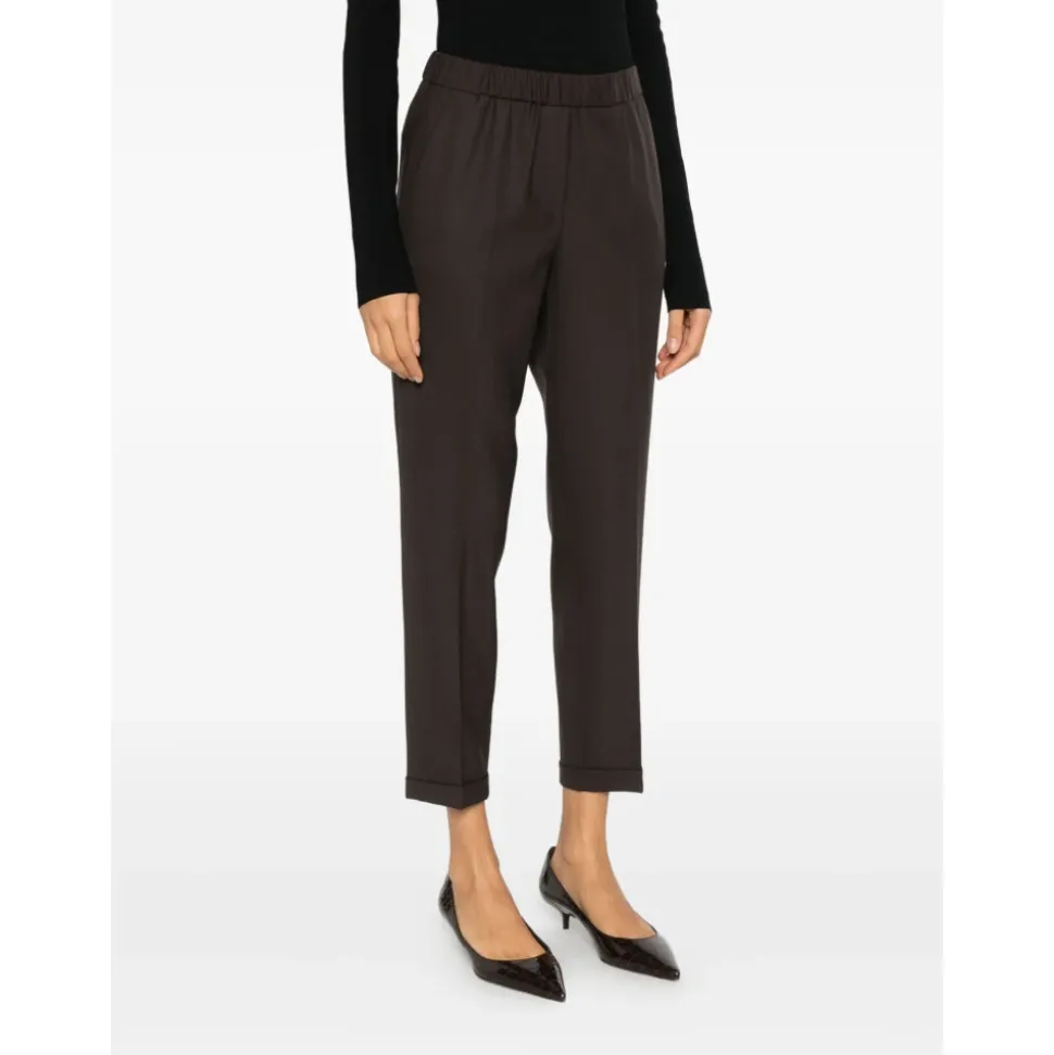 Rosalba Pantaloni elasticizzati orlo con risvolto