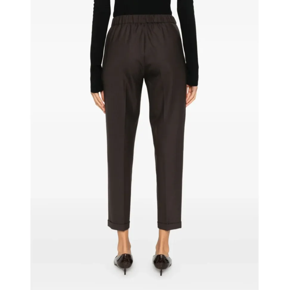 Rosalba Pantaloni elasticizzati orlo con risvolto