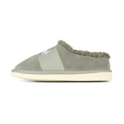 Sabot in Camoscio Grigio con Finta Pelliccia