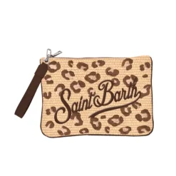 SAINT BARTH POCHETTE PARISIENNE STRAW LEOPARD Art. PAR0021