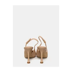 Sandalia slingback in pelle nude
