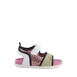 Sandali con glitter e strappo