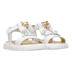 Sandali in pelle con nappine
