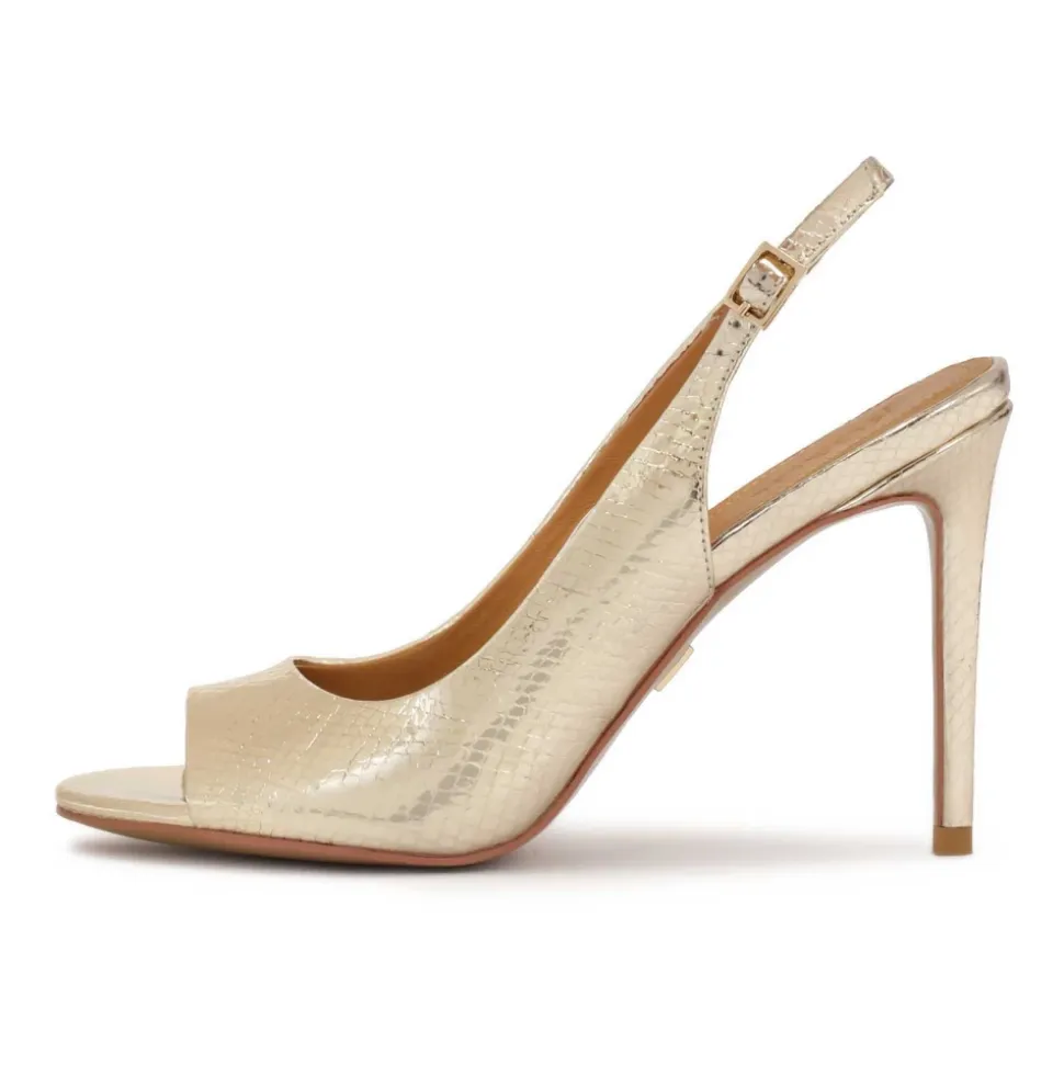 Sandali in pelle stampata oro