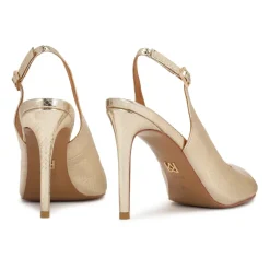 Sandali in pelle stampata oro