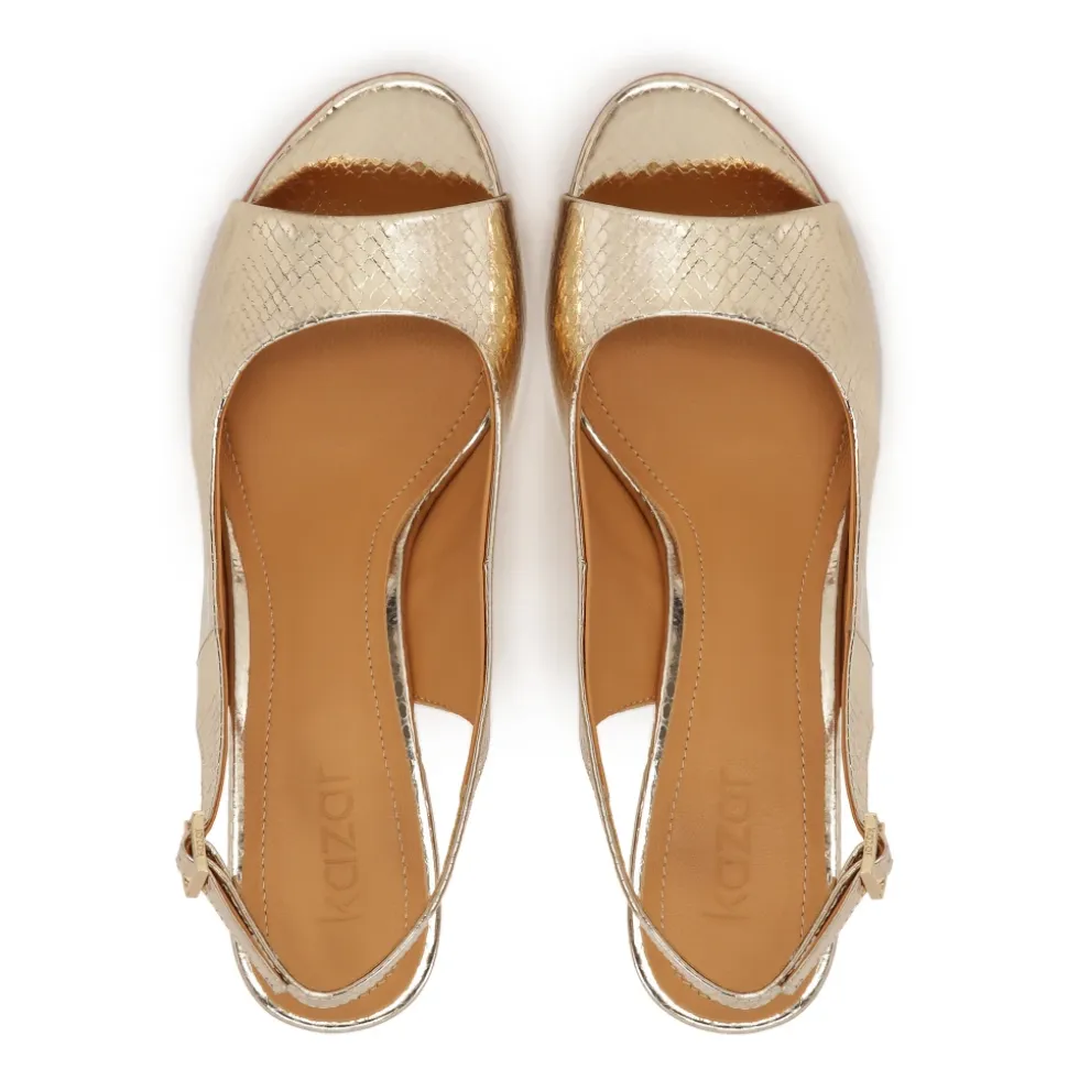 Sandali in pelle stampata oro