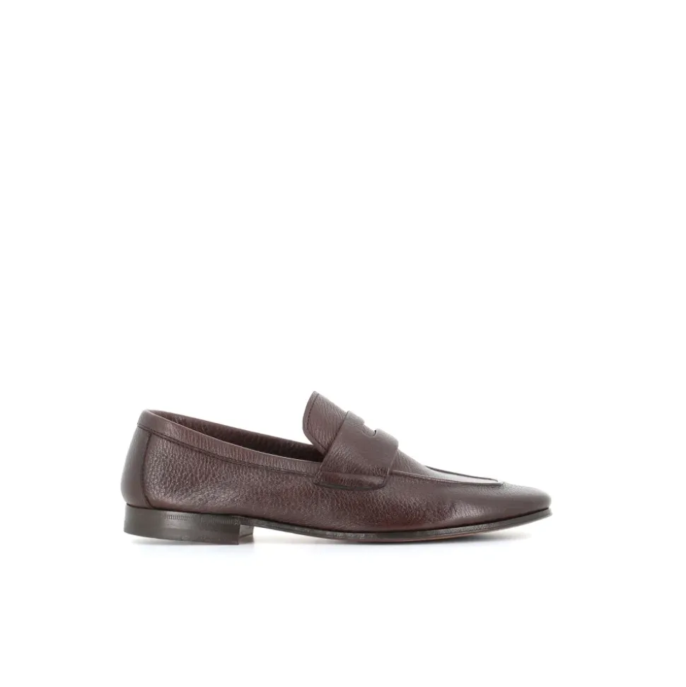 Sandali Mocassino in Pelle Marrone Scuro