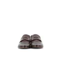 Sandali Mocassino in Pelle Marrone Scuro
