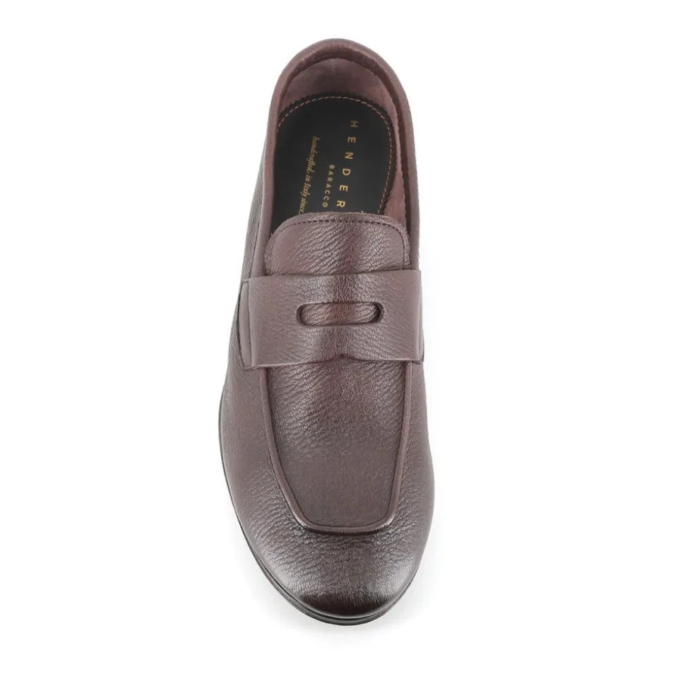 Sandali Mocassino in Pelle Marrone Scuro