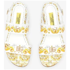 Sandali Ragazze in Pelle Maiolica Gialla