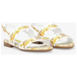 Sandali Ragazze in Pelle Maiolica Gialla