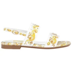 Sandali Ragazze in Pelle Maiolica Gialla