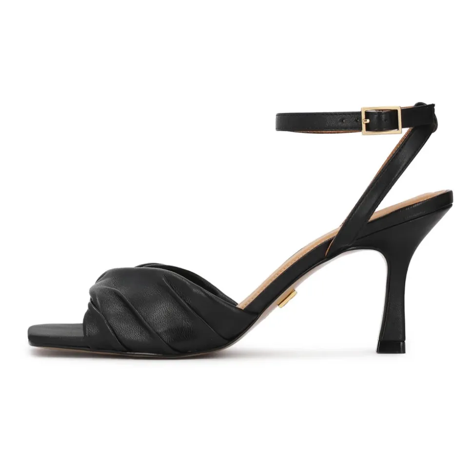 Sandali Stiletto in Pelle con Cinturini Rialzati