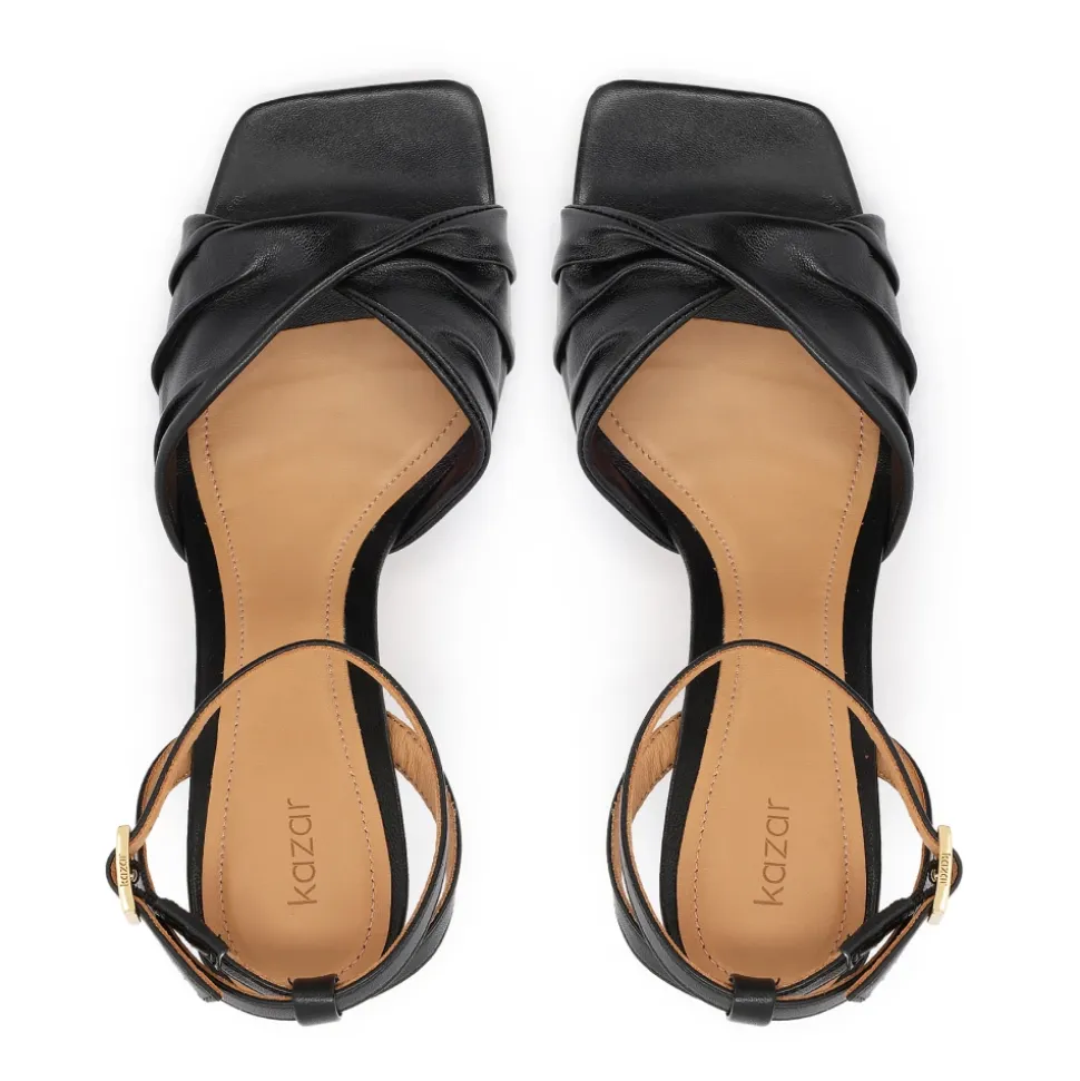 Sandali Stiletto in Pelle con Cinturini Rialzati