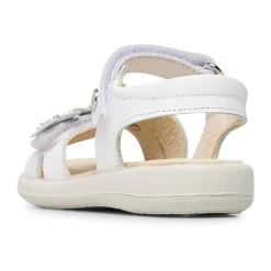 Sandalo in pelle con applicazioni floreali