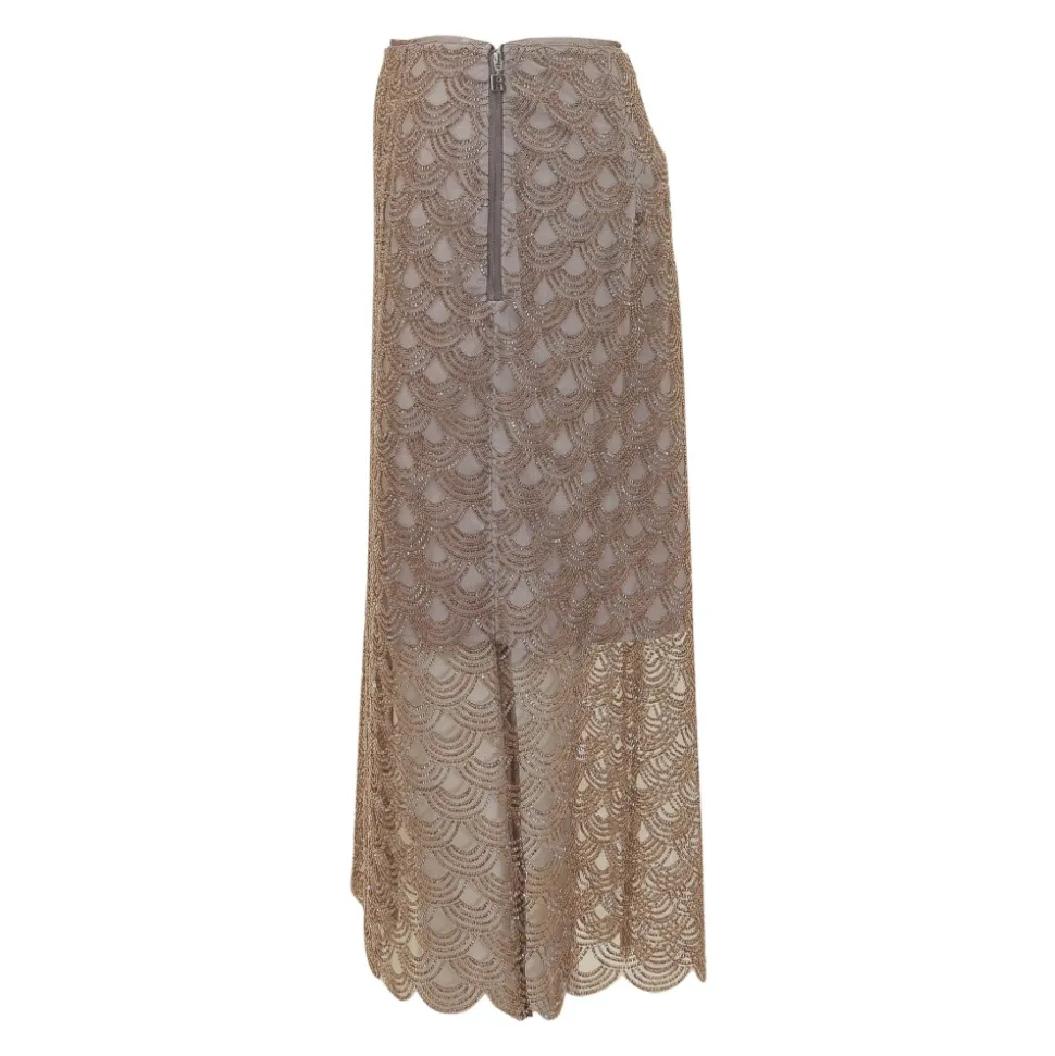 Scallop Sequin Midi Skirt