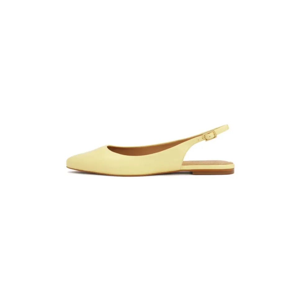 Scarpe basse giallo brillante con tallone scoperto