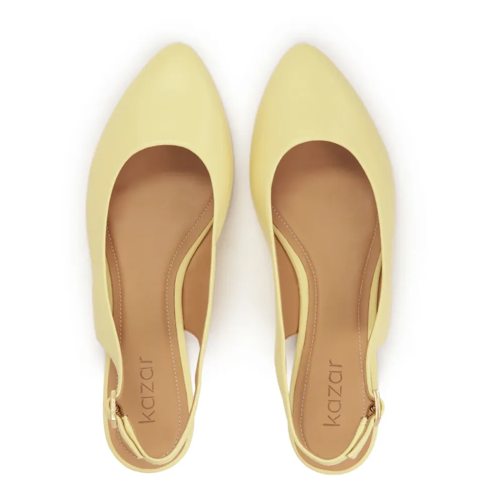Scarpe basse giallo brillante con tallone scoperto