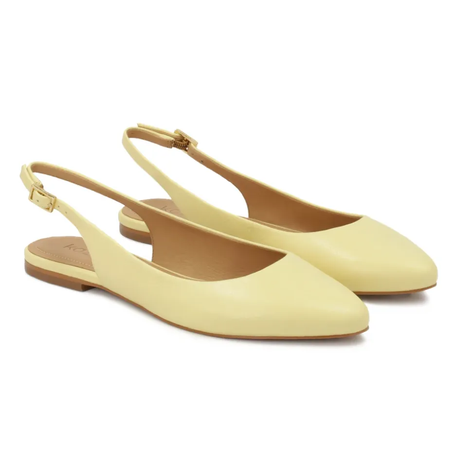 Scarpe basse giallo brillante con tallone scoperto