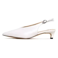 Scarpe con Tacco a Spillo Slingback Minimaliste - Bianche