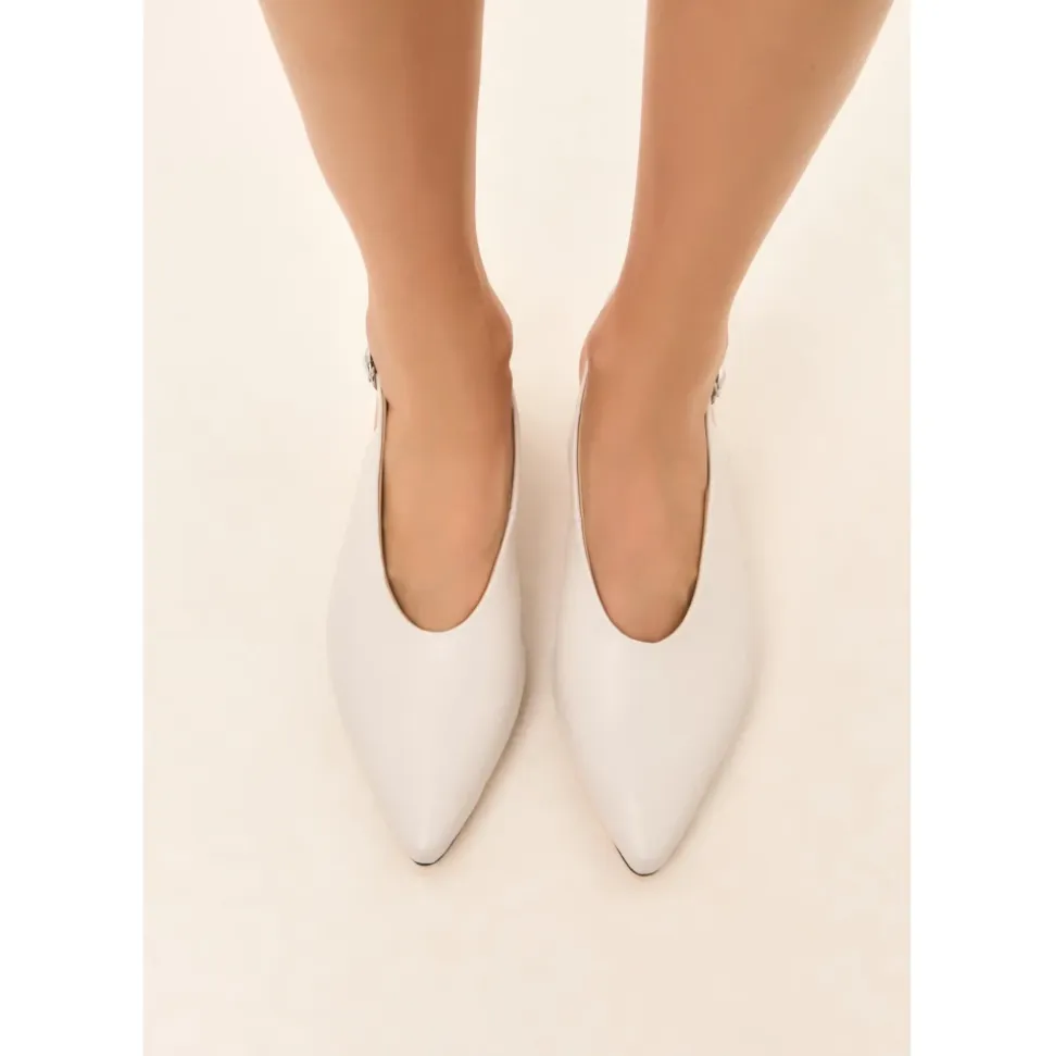 Scarpe con Tacco a Spillo Slingback Minimaliste - Bianche