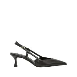 Scarpe con tacco in pelle nera